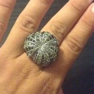 Silver Rhinestones Ring